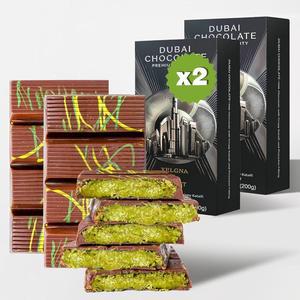 카다이프 i 바, 14.1온스(400g)) 바 두바이 2팩(7.05온스(200g) 피스타치오 초콜릿 바이럴 곁들인 2바