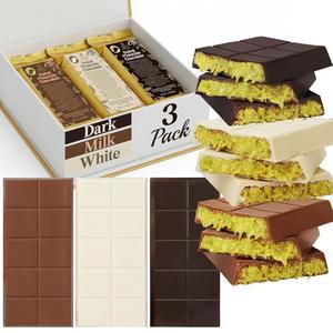 카다이프와 세트 바 두바이 다크, 피스타치오 화이트 x | & 3 함께한 번들 u2013 초콜릿 7oz 선물 밀크