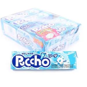 UHA 푸쵸스틱캔디 소다향 50g(1타 10개입) 27.01.23/과일맛/사탕/간식/달콤한/캔디/후식/입냄새/제거/식당