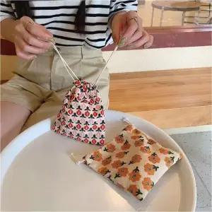 여성 생리대파우치 복조리 미니 소지품 파우치 꽃무늬 WFLACTE