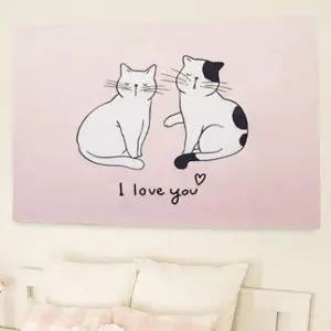 [콩심팥심]예쁜그림 가림막 인테리어 고양이 패브릭 그림 S