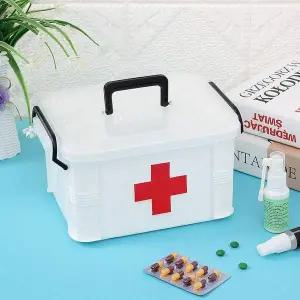 [셀러에이드]33x18x24cm 2단 다용도함 구급함 투명 사각