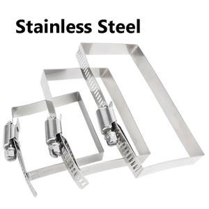 304 스테인리스 스틸 사각 조절식 파이프 클램프 자동차 연료 튜브 웜 기어 호스 클립