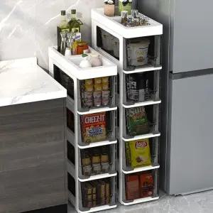 틈새 이동식 플라스틱 수납장 슬라이딩 미니 정리함 주방수납장 틈새수납장 플라스틱서랍장 화장대서랍장