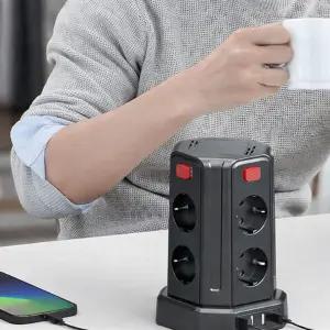 고용량 타워형 큐브 멀티탭 8구