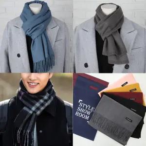 캐시미어 울 머플러 목도리 남성 여성 니트 미니 커플 남자 쁘띠 단체 선물