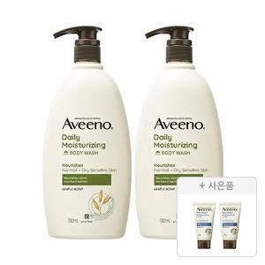 아비노 데일리모이스처라이징 바디워시 532ml, 2개+증정(스킨릴리프 바디로션 30g, 2개)
