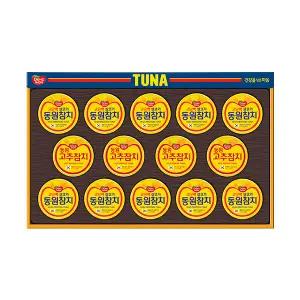 동원 참치 S14호 선물세트(라이트스탠다드 90g, 10입+고추참치 90g, 4입+쇼핑백, 1개), 1개