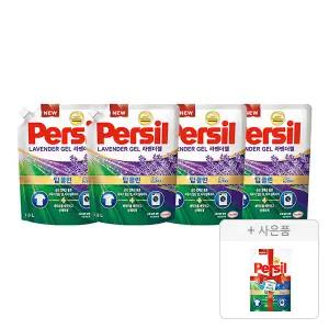 퍼실 라벤더 드럼/일반 겸용, 1.8L, 4개 +증정(파워젤 듀얼 300ml,1개)