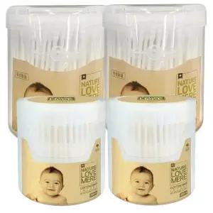 네이쳐러브메레 유아 면봉 중형(200P) 2개+유아 면봉 대형(300P) 2개, 총 4개