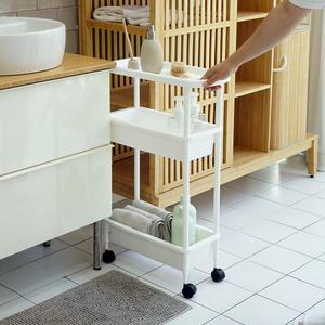 보노하우스 이지 슬림 이동식 트롤리 3단 틈새 선반 베란다 다용도실 세제 정리함