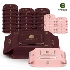 앙블랑 아기물티슈 80고평량 버건디 캡형 20팩+63평량 인디핑크 휴대캡형 12팩 DIMC32