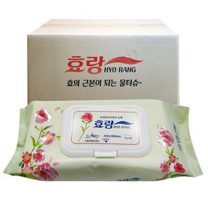 효랑 특대형 빅사이즈 물티슈 캡형 60매x20개-박스