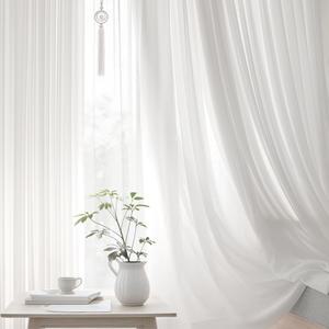 스탠다드 나비주름 쉬폰 화이트 거실 안방 쉬폰커튼 핀형 70X165cm