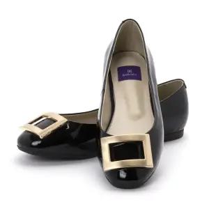 [BABARA](강남점)소가죽 페이던트 스퀘어 1cm 시그니처 플랫 DIB111 BK