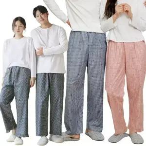 MANUA 남여 커플 고밀도 순면 9부 얇은 파자마/잠옷바지