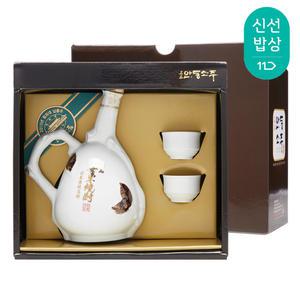 [품질보장]2010년 청와대선물 명품안동소주 도자기 45도 600ml 잔2개