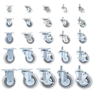 튼튼바퀴 무소음 인라인 우레탄 캐스터 경량 경하중 회전 브레이크 볼트형 2인치 3인치 4인치 5인치