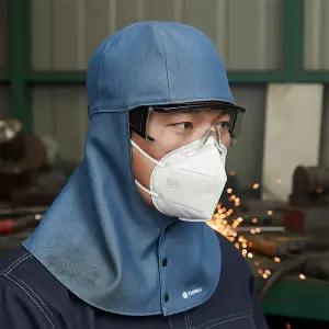 카멜로 사계절 용접두건 AH-2 청지 순면안감 땀흡수 용접용 머리두건