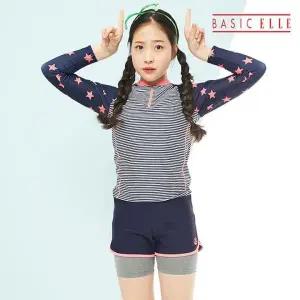 [베이직엘르] 여아동 래쉬가드 상하의 세트 수모 수영복  BEG Q602P_P043398735