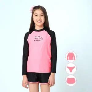 [베이직엘르] 여아동 나그랑 배색 래쉬가드 3종세트 BEG S605P_P060902607