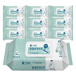 크린업K 물걸레청소포 실속 특대형 30매x10팩 청소포 일회용 리필형 부직포 청소물티슈