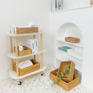 사각 라탄바구니 3종set