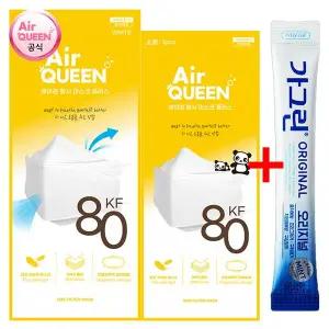 에어퀸 KF80 황사 마스크 대형 소형 100매  + 동아제약 가그린 10ml  2포 증정