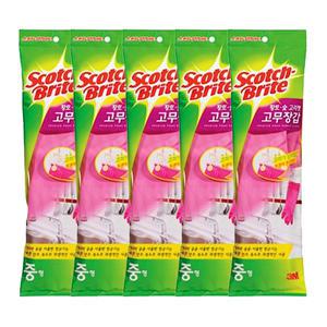 3M 스카치 브라이트 고리형 고무장갑 중 5개