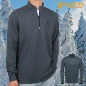 [블랙야크] 겨울 기모 긴팔 반집업 스판 티셔츠 BKJ-1008