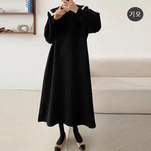 [보리보리/보리맘]기모 테잎 카라 빅사이즈 롱 원피스 겨울