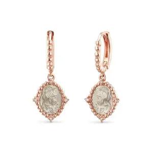 [도로시] 14k 엔틱 카메오 코인 링귀걸이(다이아몬드)