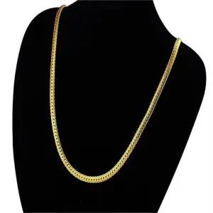 ONM 양각 힙합롱 패션 에리어드 섹션 체인 목걸이-골드