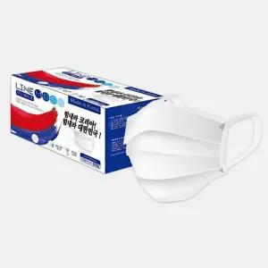 귀편한 스판 밴드형 3중필터 일회용 마스크 통기 50매