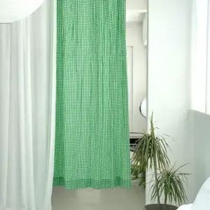 [텐바이텐]아오리 그린 양면체크 가리개 커튼 (봉집/핀형)