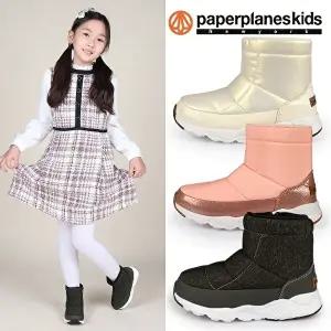 [페이퍼플레인키즈]PK8212 아동 패딩 부츠 방한화 기모 슈즈 아동화 키즈 어린이 신발