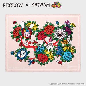 [리끌로우][최초가 : 59,900원][리끌로우X아트놈] RECLOW BOUQUET 실크 스카프 BEIGE