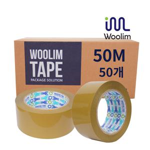 우림 경포장용 박스테이프 50m 50개 L3 황색