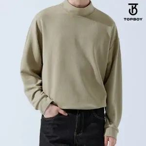 [하프클럽/탑보이]반폴라 소프트 오버핏 니트 (TC030)