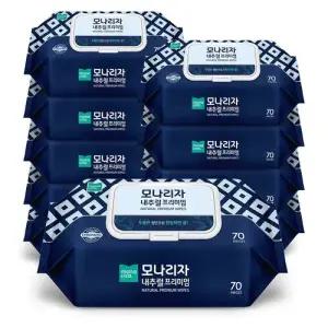 모나리자 내추럴 프리미엄 물티슈 캡형 70매 10팩