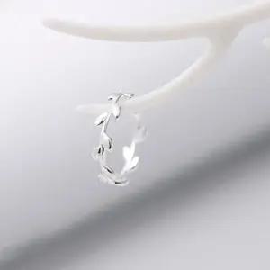 ONM 심플 AC1611 나무 실버 S925 올리브 반지 모던 내츄럴