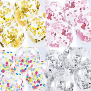 투명 종이 메탈 컨페티 풍선 5p 세트 모음 생일 파티 꾸미기 풍선