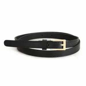 [하프클럽/샵앤]금장 사각버클 여성 원피스 정장바지 슬림 벨트 TU-WBT-0611-블랙