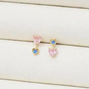 [셀러허브]여자 미니 블루큐빅 드롭 쁘띠 실버침 귀걸이 (S23461183)