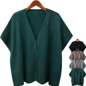 [하얀비WR3158] 루즈핏 망토 니트 조끼/가을가디건/여성니트베스트/레이어드/미시/백화점