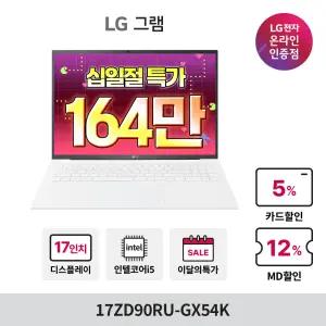 LG 그램 17ZD90RU-GX54K I5 16GB 256GB