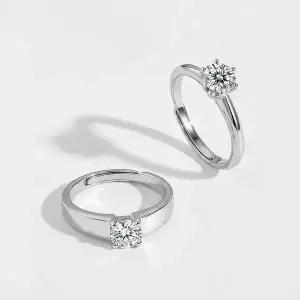 클로라 모이사나이트 사이즈조절가능 프로포즈 기념일 커플링 반지 세트 케이스 증정