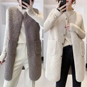 [로즈엘리]뽀글이 오버핏 양털 롱조끼