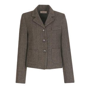 여성 겨울 헤링본 누빔안감 울자켓