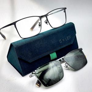 클립 온 편광 선글라스 가벼운 사각 풀 티타늄안경테 패션 남자 빅사이즈안경테 TGL63